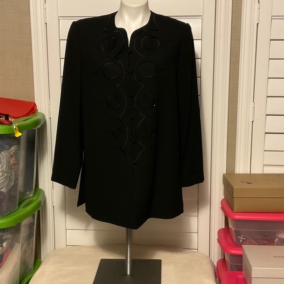 Adrianna Papell Black Tunic Top - Picture 1 of 8